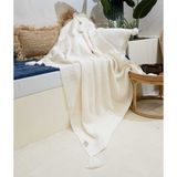 Koza Home Miel Krem Tek Kişilik Kenarı Ponponlu Tv Battaniye 160 x 220 37101 - 160 x 220 cm