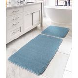 Koza Home Mino Kaydırmaz Taban Turkuaz 2'li Banyo Paspası 60 x 100-50 x 60, Turkuaz