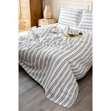Koza Home Mios Siyah Çift Kişilik Çizgili Çeyiz Yatak Örtüsü Seti 200x220 2 Yastık 50X70 5502