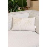 Koza Home Pure Bej Palmiye Detaylı Dekoratif Boncuk Elyaf İç Dolgulu Kırlent 30x50 4842