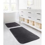 Koza Home Segura Peluş Antrasit Kaydırmaz Taban 2'li Banyo Paspası 60 x 100-50 x 60, Antrasit