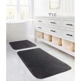 Koza Home Segura Peluş Antrasit Kaydırmaz Taban 2'li Banyo Paspası 60 x 100-50 x 60, Antrasit