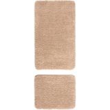 Koza Home Segura Peluş Banyo Paspası 2'li Kaydırmaz Taban Bej - 60 x 100