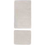 Koza Home Segura Peluş Banyo Paspası 2'li Kaydırmaz Taban Krem - 60 x 100