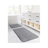 Koza Home Segura Peluş Gri Kaydırmaz Taban 2'li Banyo Paspası 60 x 100-50 x 60, Gri