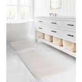 Koza Home Segura Peluş Krem Kaydırmaz Taban 2'li Banyo Paspası 60 x 100-50 x 60, Krem Rengi