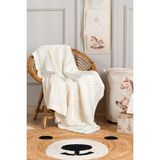 Koza Home Toffy Krem Örgü Akrilik Tek Kişilik Bebek Çocuk Battaniyesi 100X100 - Ekru - Krem
