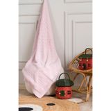 Koza Home Toffy Toz Pembe Damalı Örgü Akrilik Tek Kişilik Bebek Çocuk Battaniyesi 100X100 - Somon - Ekru