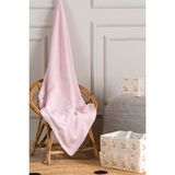 Koza Home Toffy Toz Pembe Harf İşlemeli Örgü Akrilik Tek Kişilik Çocuk Battaniyesi 100X100 - Ekru - Somon