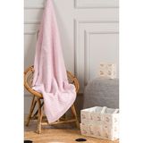 Koza Home Toffy Toz Pembe Sarmaşık Örgü Akrilik Tek Kişilik Bebek Çocuk Battaniyesi 100X100 - Pembe - Lila