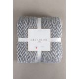 Koza Home Twin Battaniye Soft Pamuklu Çift Kişilik Battaniye Antrasit Krem 200 x 220 5022A - Antrasit - Krem - 200 x 220 cm