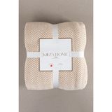 Koza Home Twin Battaniye Soft Pamuklu Çift Kişilik Battaniye Kahve Krem 200 x 220 5020A - 200 x 220 cm - Krem - Kahverengi