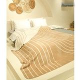 Koza Home Twin Battaniye Soft Pamuklu Çift Kişilik Battaniye Kahve Krem 200 x 220 5028A