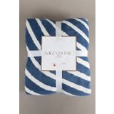 Koza Home Twin Battaniye Soft Pamuklu Çift Kişilik Battaniye Mavi Krem 200 x 220 5035A