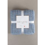 Koza Home Twin Battaniye Soft Pamuklu Tek Kişilik Battaniye Mavi Krem 150 x 200 5015A