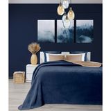 Koza Home Twin Soft Pamuklu Tek Kişilik Tv Battaniye Kahve Mavi 150 x 200 5008A - 150 x 200 cm - Mavi - Kahverengi