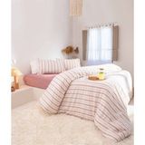 Koza Home Viento Nevresim Takımı Pamuk Polyester Bordo Kahve Çizgili Çift Kişilik 9522A - 200 x 220 cm