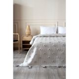 Koza Home Wanda Gri Çift Kişilik Kenar Püsküllü Pike 220x240 5025