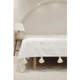 Koza Home Wanda Krem Çift Kişilik Kenar Püsküllü Pike 220x240 5025
