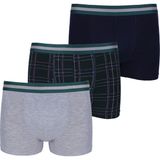 Koza İç Giyim Erkek 3'lü Pamuklu Likralı Boxer - Gri - Lacivert - 5XL