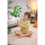 Koza İç Giyim Erkek Çocuk Pamuklu Çizgili Baskılı Kısa Kollu Şortlu Pijama Takımı - Yeşil - Mavi - 9 - 10 Yaş