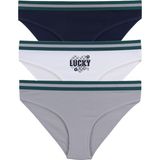Koza İç Giyim Kadın Pamuklu Slip/Külot 3'lü Paket Beli Lastikli Örme Kumaş Konfor - Lacivert - Ekru - XL