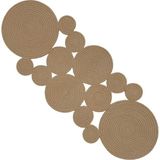 Koza Runner Amerikan Servis Hasır Orta Sehpa Mutfak Masa Sunumluk Jüt Lüks Çeyizlik - 35 x 85 cm