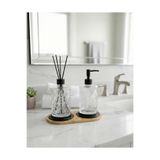 Kozak KRİSTAL CAM KOKULUK + KRSİTAL CAM SIVI SABUNLUK + BAMBU TEPSİ
