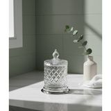 Kozak Kristal Pamukluk 1 Parça Krom Renk Cam Malzeme ile Şık ve Modern Banyo Aksesuarı