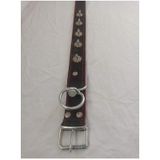 Kozaklı Deri Çivili Dikenli Süslü Köpek Tasması Kırmızı 65 x 4 CM