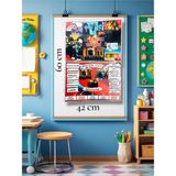 Kozalak Tasarım Atatürk Köşesi Ilke ve Inkılapları Afişi Okullar Için Pvc Kaplı Büyük Boy (A3) 2 Parça Afiş 60*42 cm