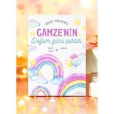 Kozalak Tasarım Doğum Günü Özel Gün Davetiyesi 12 Adet Hazır Basılmış