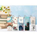 Kozalak Tasarım Japon Konsept Pvc Kaplamalı Dayanıklı Kitap Ayracı 5' Li Set - japonayrac3