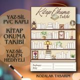 Kozalak Tasarım Kitap Okuma Takibi Yaz-Sil Alışkanlık Tablosu Pvc Kaplı Tek Parça Afiş 22*30 cm