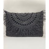 Kozalaksesuar Amazon Serisi Siyah Kağıt Ipten Yapılmış Clutch/omuz Çantası - 000-Siyah
