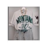 KOZİA OUTDOORS gri montana baskılı oversize t-şhirt