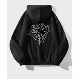 Kozia Outdoors Kapşonlu Baskılı Oversize Unisex Sweatshirt Siyah