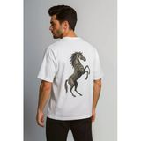 Kozia Outdoors Kozia Baskılı Beyaz Oversize Unisex Basic Tişört