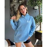 Kozia Outdoors Malkoçbey Cherısh Tıme Baskılı Oversize Unisex Sweatşhirt Mavi Mavi