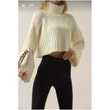 KOZİA OUTDOORS malkoçbey Kadın degaje Balıkçı Yaka Crop Triko Kazak