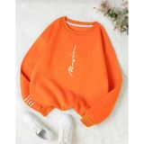 Kozia Outdoors Never Baskılı Oversize Unisex Bisiklet Yaka Sweatşhirt Turuncu Turuncu