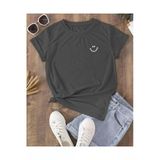 Kozia Outdoors Smile Baskılı Oversize Unisex Basic Tişört Günlük Rahat Tasarım