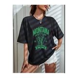Kozia Outdoors Unisex Rahat Kalıp Montana Baskılı Oversize Tişört