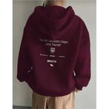 Kozia Outdoors Your Self Sırt Baskılı Kapşonlu Sweatshirt Bordo