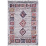 Kozieglowy Gri MadalyonModern Geometrik Etnik Desenli Boho Makinada Yıkanabilir Hafif Hav Toz Vermez Leke Tutmaz Kaymaz Taban Dijital Makine Baskı Halı Oturma Odası Salon Yolluk Koridor Mutfak Halısı