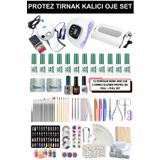 KozMood Kalıcı Oje - Protez Tırnak Seti (MAKİNELER UNO KALICI OJE PROTEZ JEL SÜS FIRÇA) Full Seti
