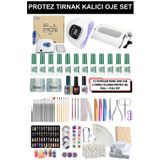 KozMood Kalıcı Oje - Protez Tırnak Seti (STRONG 210 UNO KALICI OJE PROTEZ JEL SÜS FIRÇA) Full Seti