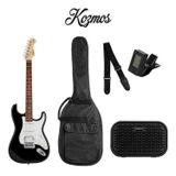Kozmos KGP-STG20HSS-BK Siyah Elektro Gitar + UNIQUE-MINI-BK 10W Amfi Başlangıç Paketi