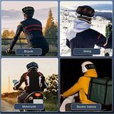 Kozof Motosiklet Kask Arkası LED Panel Isim Tabela Kask Motorsiklet Aksesuar Uygulama Kontrollü Emoji - Siyah