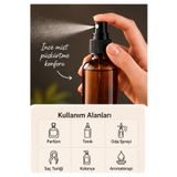 Kozpak 2 Adet 100 ml Amber Cam Şişe Siyah Sprey Başlıklı